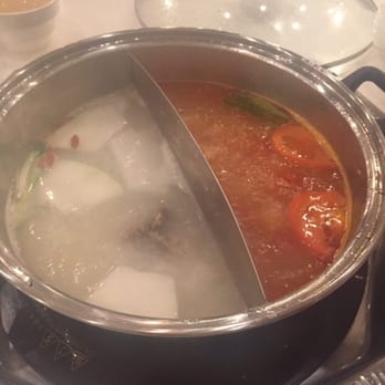 IPOT - Half tomato broth and half wintermelon pork bone broth - Hot Pot Near Me - San Francisco, California