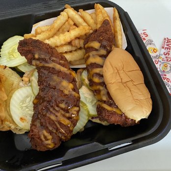 Dave's Hot Chicken - Dave's #2 2 Sliders w/ Fries - Chicken Shop Near Me - Fullerton, California Dave's Hot Chicken - Dave's #2 2 Sliders w/ Fries - Chicken Shop Near Me - Fullerton, California