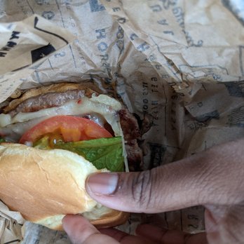 Wayback Burgers - Impossible Burger with tomato, pickles, onion, way back sauce, pepperjack cheese, grilled mushrooms and jalepenos. - Burgers Near Me - Monroe, New York