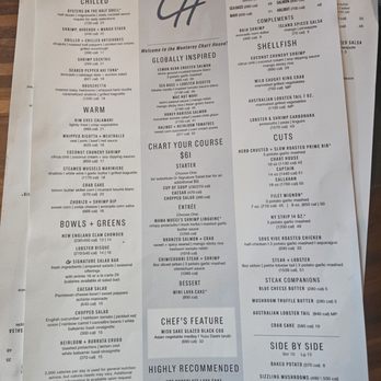 Chart House - The Chart House menu! - Seafood Near Me - Monterey, California