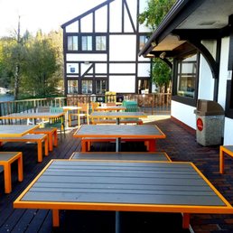 Outdoor seating at McDonalds