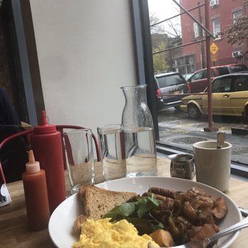 Peaches Grand - Classic breakfast with turkey sausage. So good! - Seafood Near Me - Brooklyn, New York
