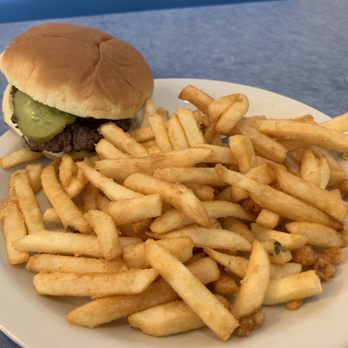 Country Charm Cafe - Hamburger and french fries taste awesome. - Restaurants Near Me - Metamora, Ohio