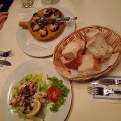 Restaurant Dimitra - Vorspeisen Schnecken und Kalamaris