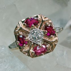 Designers' Circle & Vintage Jewelers - This gorgeous re-design came in, and we were able to rebuild the top of the ring around the original shank (band)