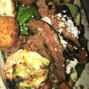 The Ranch - Skirt salad + shrimp + mozzarella balls - Steakhouses Near Me - Irving, Texas The Ranch - Skirt salad + shrimp + mozzarella balls - Steakhouses Near Me - Irving, Texas