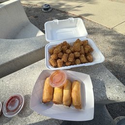 two take out containers of food two take out containers of food