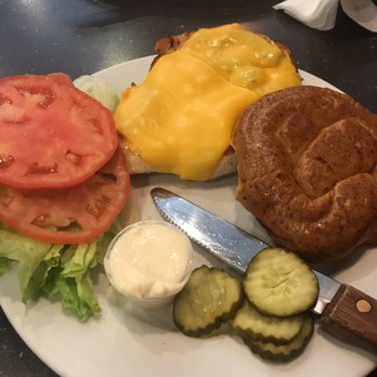 Orange Peel Restaurant - Chicken american pretzel burger - Breakfast & Brunch Near Me - Shelby Township, Michigan