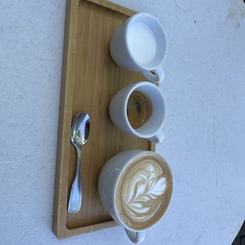 Saint Frank Coffee - Competition flight (espresso shot, special A2 milk w/coconut milk powder, and competition cappuccino). Delish. - Coffee & Tea Near Me - Menlo Park, California Saint Frank Coffee - Competition flight (espresso shot, special A2 milk w/coconut milk powder, and competition cappuccino). Delish. - Coffee & Tea Near Me - Menlo Park, California
