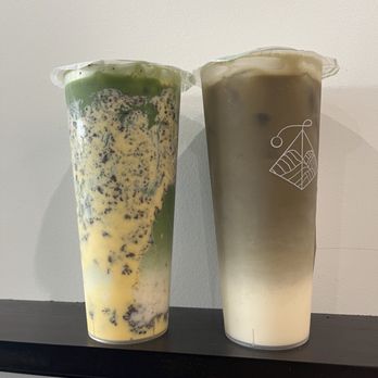 The Tea - Oreo Matcha Brulee + Hojicha Latte - Coffee & Tea Near Me - Monterey Park, California The Tea - Oreo Matcha Brulee + Hojicha Latte - Coffee & Tea Near Me - Monterey Park, California