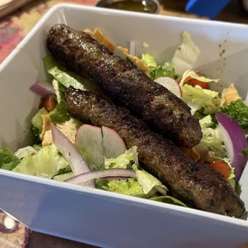 Gypsy Queen Cuisine - Salad with lamb kebabs - Food Trucks Near Me - Asheville, North Carolina Gypsy Queen Cuisine - Salad with lamb kebabs - Food Trucks Near Me - Asheville, North Carolina