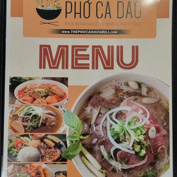 Pho Ca Dao & Grill - Menu front - Vietnamese Near Me - San Diego, California Pho Ca Dao & Grill - Menu front - Vietnamese Near Me - San Diego, California