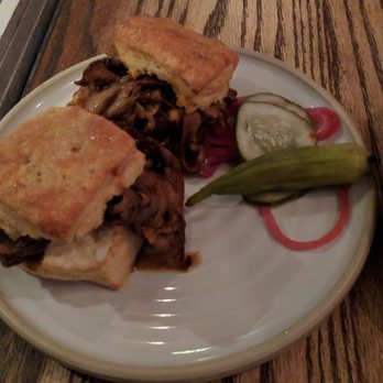 Yardbird - Biscuit and brisket, wonderful tasty bites. The pickled okra was pleasantly good!! - Southern Near Me - Las Vegas, Nevada Yardbird - Biscuit and brisket, wonderful tasty bites. The pickled okra was pleasantly good!! - Southern Near Me - Las Vegas, Nevada