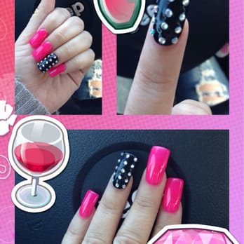 Pro-Top Nails - Hot pink with a little bling! - Nail Salons Near Me - Salinas, California Pro-Top Nails - Hot pink with a little bling! - Nail Salons Near Me - Salinas, California