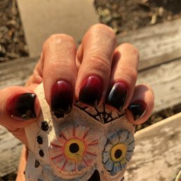 Black and red Ombré nails Black and red Ombré nails
