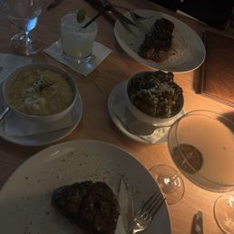 Filet, NY strip, potatoes, Brussels Filet, NY strip, potatoes, Brussels
