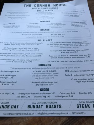 Menu photo 2 The Corner House Windsor, WNM