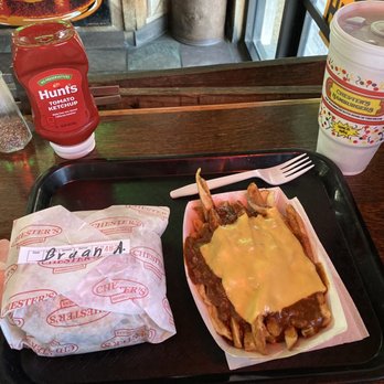 Chester's Hamburgers - Bacon cheeseburger chili cheese fries - Burgers Near Me - San Antonio, Texas