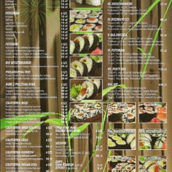 A2 Sushi & Pierogi - Karta sushi w A2 z cenami.