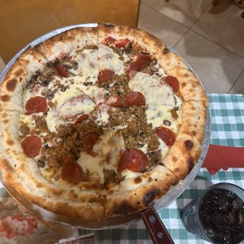 Gabriella's - Pizza with stuffed Crust for an added 8 dollars. Pepperoni and sausage pizza for 30.00 dollars - Italian Near Me - South Padre Island, Texas Gabriella's - Pizza with stuffed Crust for an added 8 dollars. Pepperoni and sausage pizza for 30.00 dollars - Italian Near Me - South Padre Island, Texas
