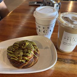 Pistachio Nutella swirl, drip coffee, garden party Pistachio Nutella swirl, drip coffee, garden party