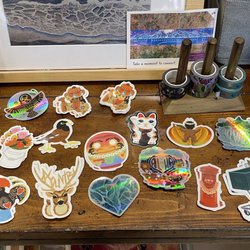 Paradise Now - Options for lots of stickers, washi tape, keychains, and prints from local artists - 06/2022