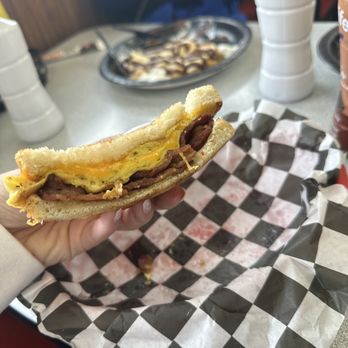 Yogi's Waffles & Grill - Bacon egg and cheese sandwhich - Breakfast & Brunch Near Me - West Yellowstone, Montana Yogi's Waffles & Grill - Bacon egg and cheese sandwhich - Breakfast & Brunch Near Me - West Yellowstone, Montana