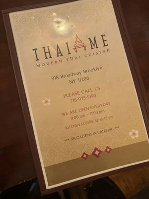 Menu photo 3 Thai Me Brooklyn, NY