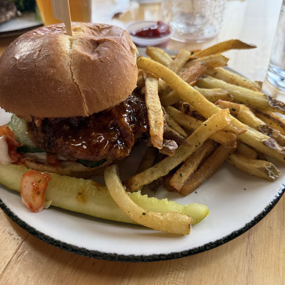 The South Side - Korean Fried Chicken Sandwich and ROSEMARY GARLIC FRIES - Bars Near Me - Cleveland, Ohio The South Side - Korean Fried Chicken Sandwich and ROSEMARY GARLIC FRIES - Bars Near Me - Cleveland, Ohio