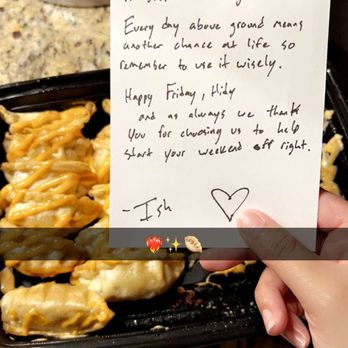 Bunch of Dumplings - a handwritten note - Chinese Near Me - Chicago, Illinois Bunch of Dumplings - a handwritten note - Chinese Near Me - Chicago, Illinois