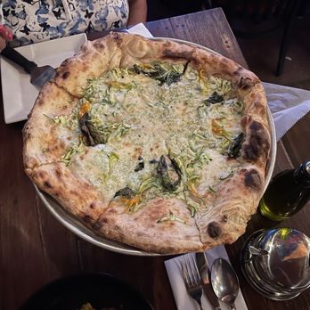 Grana - Pizza with zucchini flowers - Italian Near Me - Jamesport, New York Grana - Pizza with zucchini flowers - Italian Near Me - Jamesport, New York