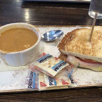 First Watch - Lunch special. Half sandwich and cup of soup! Ham and Gruyere and white chicken chili. Delish and filling. - Breakfast & Brunch Near Me - Kirkwood, Missouri