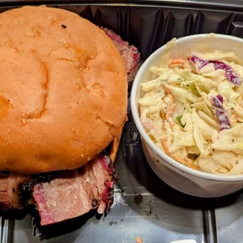 The Switch - Meal-Brisket Sandwich with Coleslaw - Barbeque Near Me - Austin, Texas