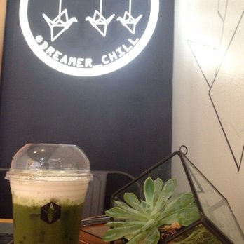 Chill Zone - Matcha green tea on the rocks (strong green tea flavor w/homemade foam on the top) - Coffee & Tea Near Me - Arlington, Virginia Chill Zone - Matcha green tea on the rocks (strong green tea flavor w/homemade foam on the top) - Coffee & Tea Near Me - Arlington, Virginia