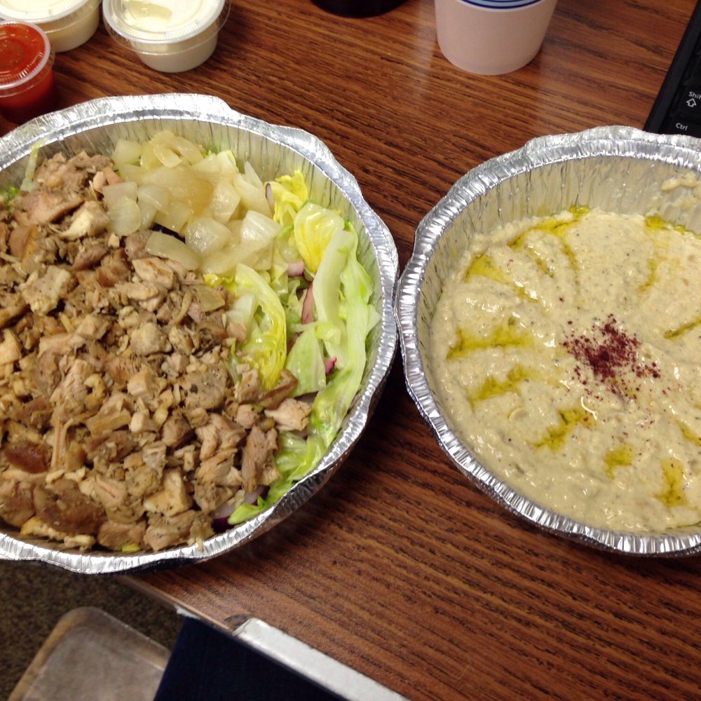 Kebab Platters - Chicken platter over only salad and baba ganoush - Mediterranean Near Me - Clifton, New Jersey