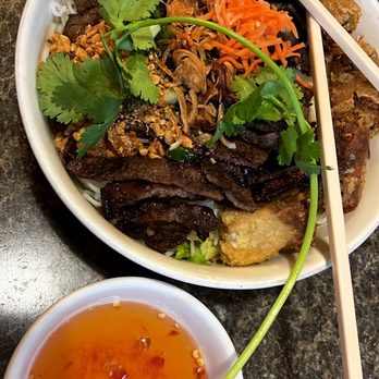 Pho 95 - Beef and noodles with egg rolls - Vietnamese Near Me - Denver, Colorado