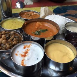 Thali plate with chicken Thali plate with chicken