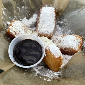 Succotash Southern and Creole Kitchen - Beignets with chocolate sauce - Southern Near Me - Durham, North Carolina
