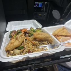 Tang Chinese Restaurant - Beef and Broccoli with pork lo mein & crab rangoons