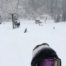Kelly Canyon Resort - Looking down the slope from the lift.