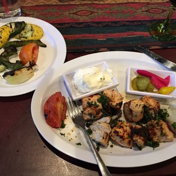 Ali Baba Mediterranean Kitchen - Chicken Kabob with grilled Grilled Veggies - Mediterranean Near Me - El Paso, Texas Ali Baba Mediterranean Kitchen - Chicken Kabob with grilled Grilled Veggies - Mediterranean Near Me - El Paso, Texas