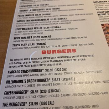 Twin Peaks - Menu - New American Near Me - Columbus, Ohio Twin Peaks - Menu - New American Near Me - Columbus, Ohio