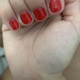 Done yesterday. You can see the extra skin and the clump on the edges of the cuticle.