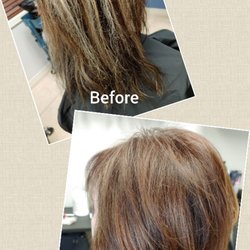 Magnos Hair Studio - Before and After Transformation (before photo is NOT my work)