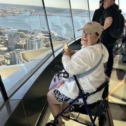 Wheels For Feet - Taking a break from walking and standing is great with my walker.