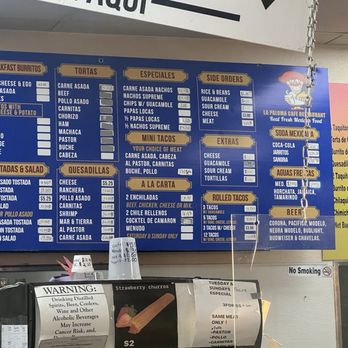 La Paloma Mexican Food - Menu as of sep 2024. - Mexican Near Me - Indio, California La Paloma Mexican Food - Menu as of sep 2024. - Mexican Near Me - Indio, California