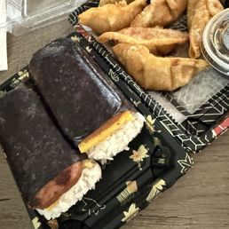 Masubi and 6 Piece Beef Dumplings Masubi and 6 Piece Beef Dumplings
