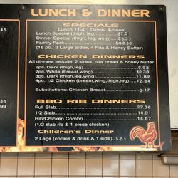 Basil's Flame Broiled Chicken - Menu