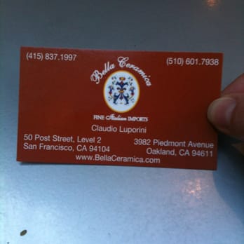 Bella Ceramica - Bella Ceramica business card - Home Decor Near Me - Oakland, California