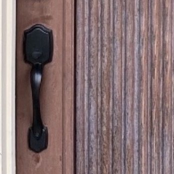 Door Rx Refinishing - Enlarged photo of four before refinishing showing dullness/fading and uneven staining. - Refinishing Services Near Me Door Rx Refinishing - Enlarged photo of four before refinishing showing dullness/fading and uneven staining. - Refinishing Services Near Me